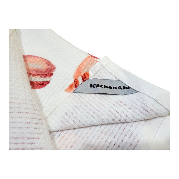 NEW KitchenAid Valentine's Macaroons Pattern Kitchen Towels 16" x 28" (Set of 2) - Picture 2 of 3